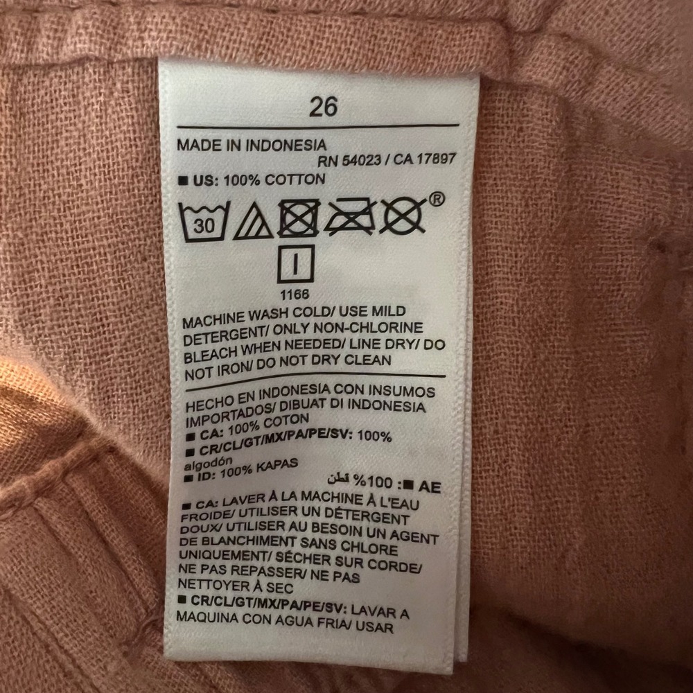 Old Navy Slouchy Tapered Coastal Pant Plus Size 26 High Rise Cotton Gauze  NWT‎ - Picture 4 of 8
